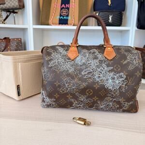 Louis Vuitton Limited Edition Monogram Dentelle Speedy 30 Silver Collector's